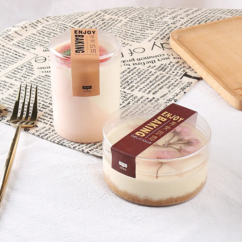 Wholesale Multi Sizes Transparent Circle Mini Cake Container Mousse Cake Box Plastic Clear Box With Lid