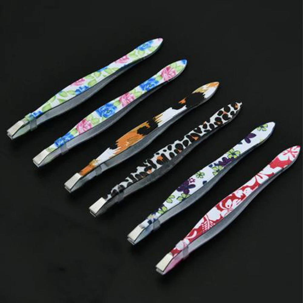 New 1pcs Flower Eyebrow Tweezers Stainless Steel Face Hair Removal Eye Brow Trimmer Eyelash Clip Cosmetic Makeup Tool