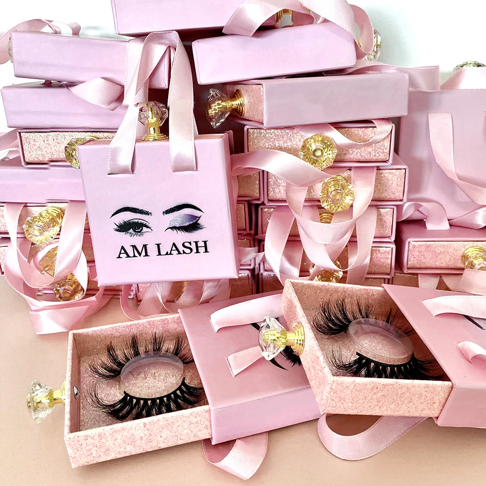 25MM Mink Eyelash Bulk Lasheswholesale Vendor Wholesale Full Strip Eyelashes With Customized Case