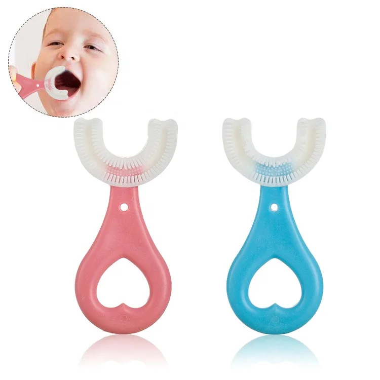 Manual Silicone Baby Toothbrush Children U Shape Replacement Oral Care Cleaning Brush Kids Tooth Cleaner