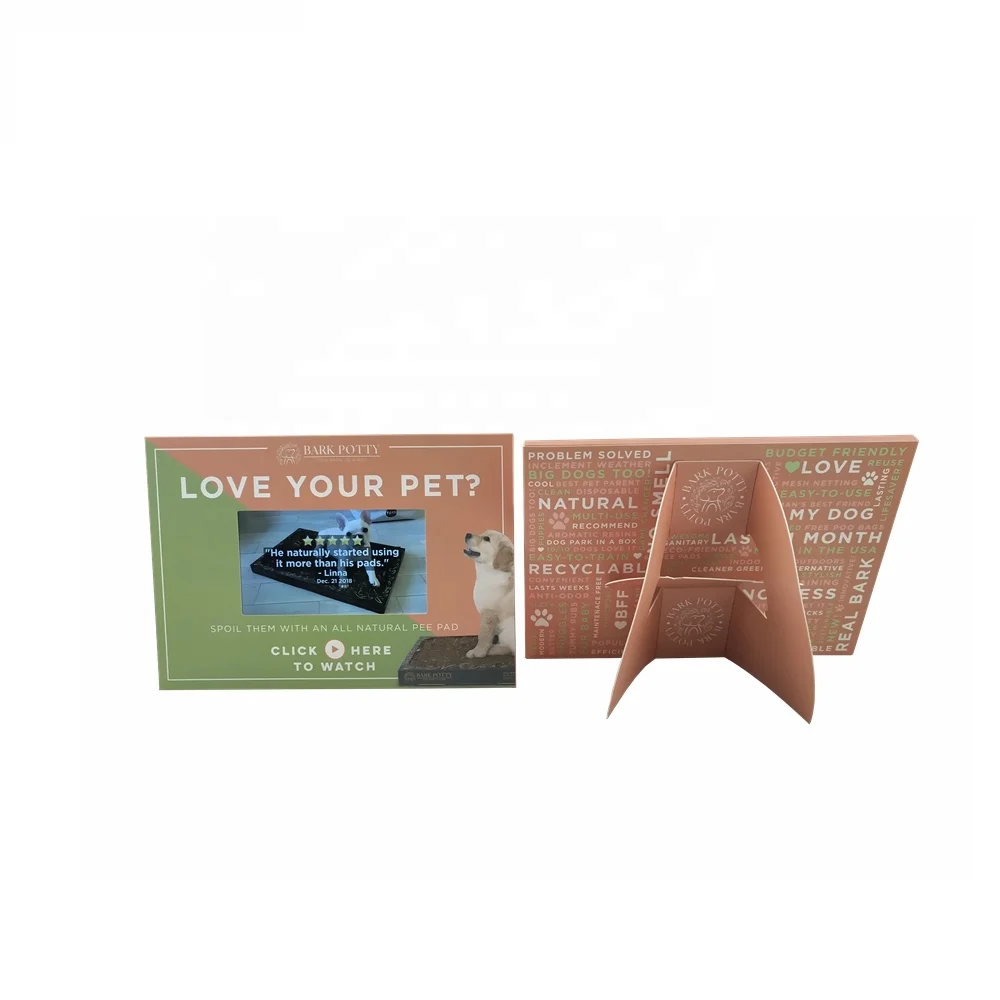 5.0 Inch IPS Screen Promotional Video Brochure TV Card With Stander