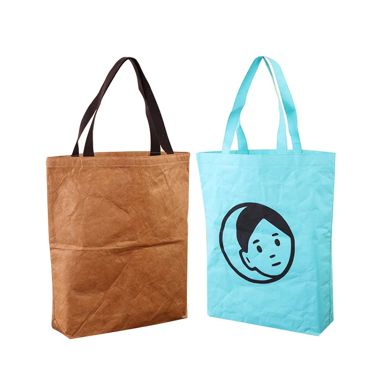 Eco friendly waterproof reusable women fashion shoulder tote shopping paper tyvek bag