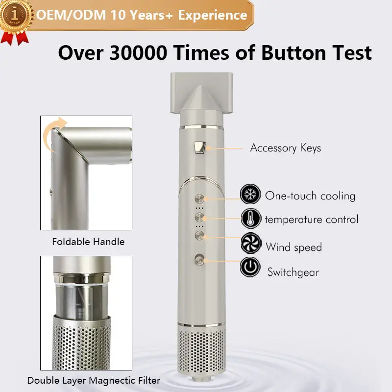 6 In 1 Portable Multi-functional Private Label Hair Dryer Hot Air Brush Bldc High Speed Mini Hair Blow Dryers Hair Comb Styler