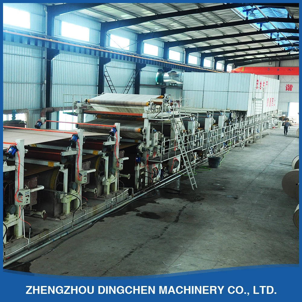 Zhengzhou Dingchen 2400mm waste carton paper recycling machinery carton paper making machine