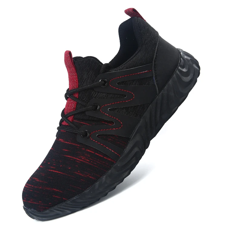 Black Bull Tendon Bottom Men Work Lightweight Safety Shoes Sports