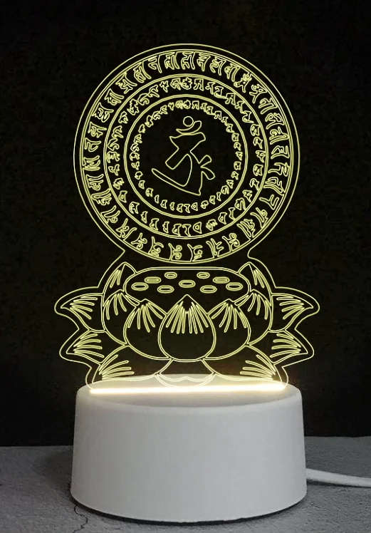 Factory direct sale Buddha 3D night light 3D optical illusion LED light commercial gift light