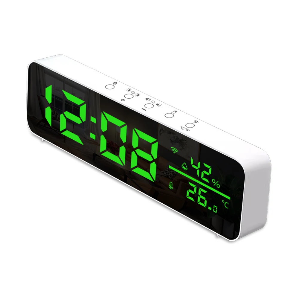 WALE Tuya Alarm Clock Digital Detector Temperature Humidity recorder Snooze Table Clocks Weather Station Home Decor