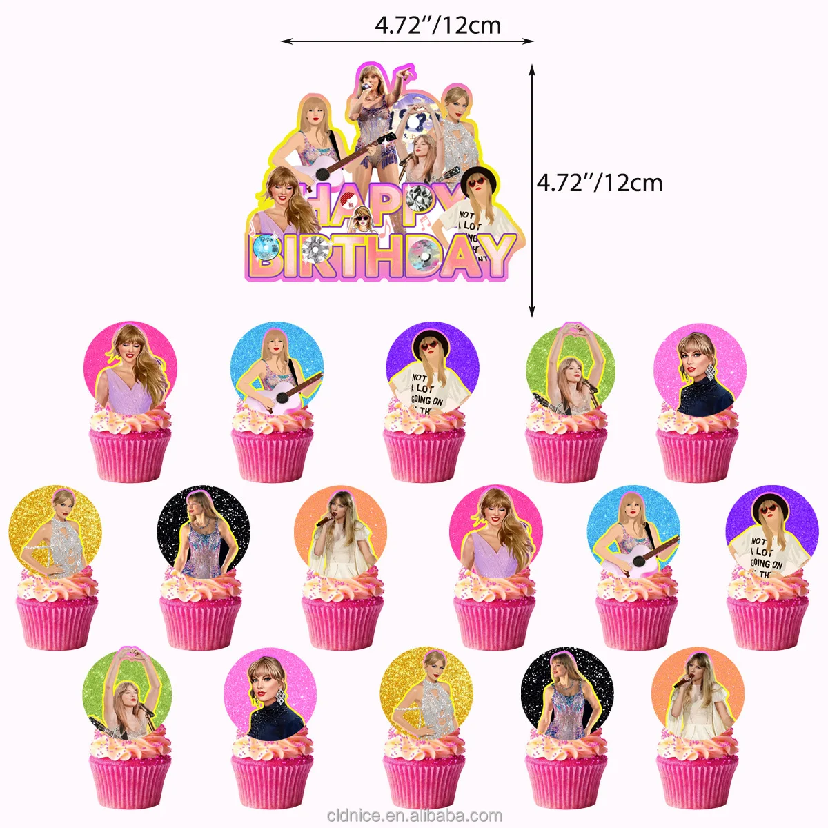 Nice Taylor-Swlft Birthday Party Decoration Balloon Banner Cake Topper Birthday Photoshop Backdrop Singer Party Supplies