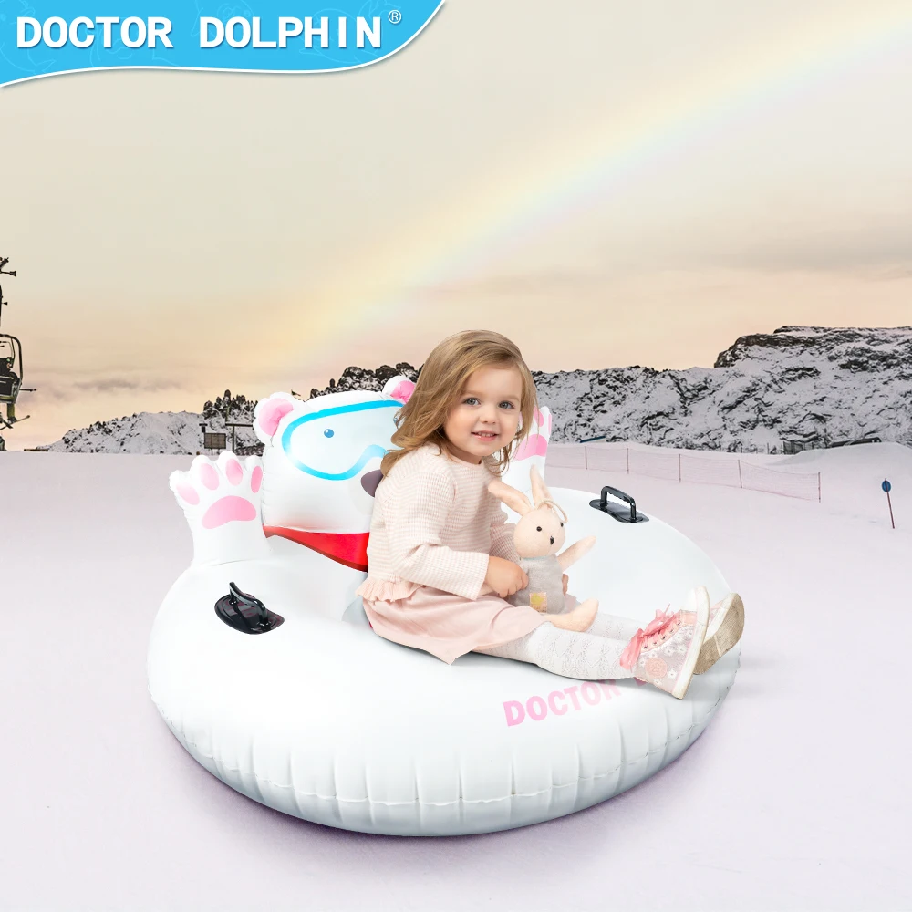 Cute Cartoon New Design Pvc Inflatable Snow Tube Sled Snow Toys For Winter Outdoor Sledding Sports Fun Winter Fun Snow Tube