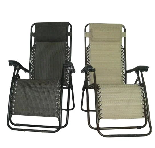 High quality zero gravity lounge chair with pillow folding beach chairs reclining chair with footrest