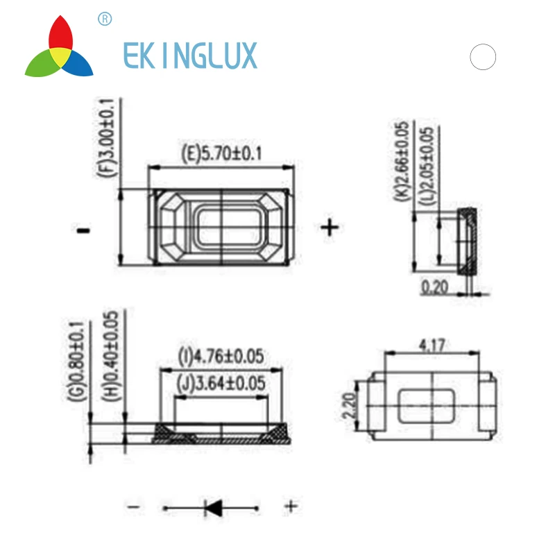 ekinglux white 5730 smd led datasheet hight power light chip diode led