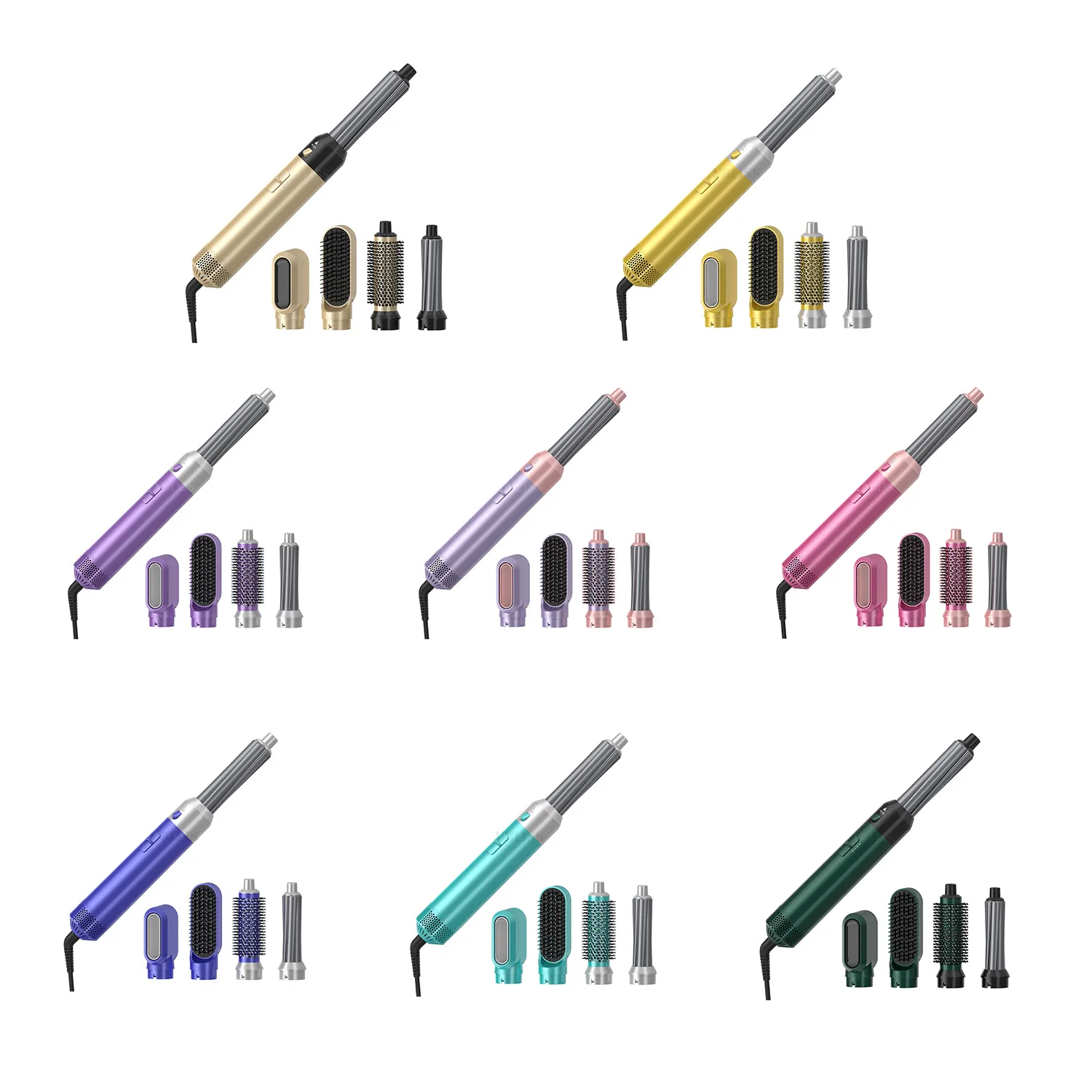 New 5 in 1 Styling Hair Curler Wholesale Custom High Speed Motor Hot Hair Brush Professional Blow Hair Dryer