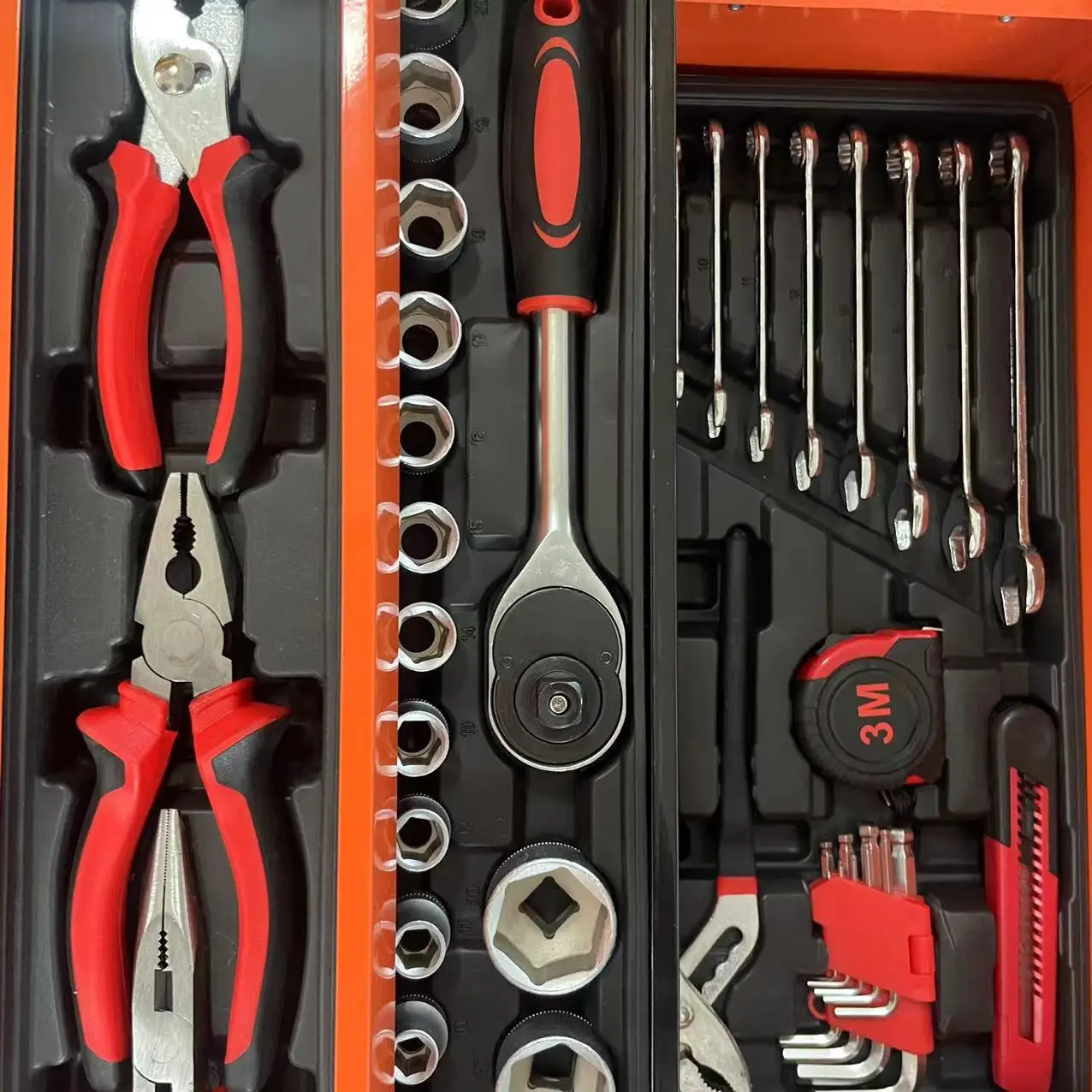 168 PCS Metal Box Tool Set Home Socket Set Auto Mechanic Tools vde