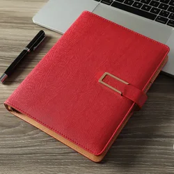 Factory sells luxury PU leather cover loose leaf hole clip notebook A5 in many colors with magnetic buckle