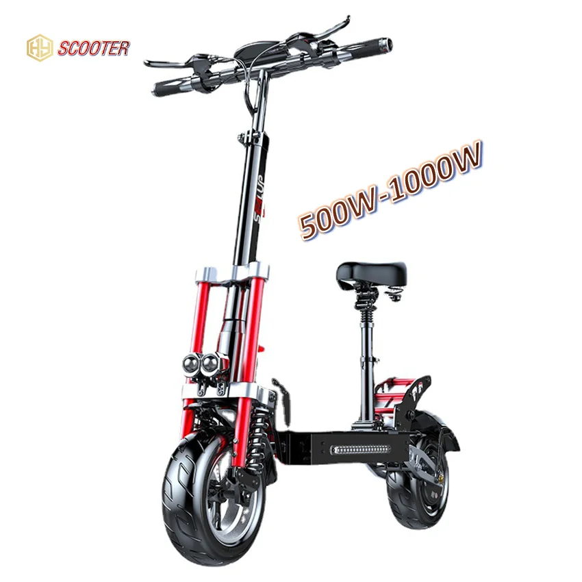 48V 500w 1000w  Powerful Drive High Speed 55km/h Hydraulic Brake electric scooter 1000w Offroad e-scooter