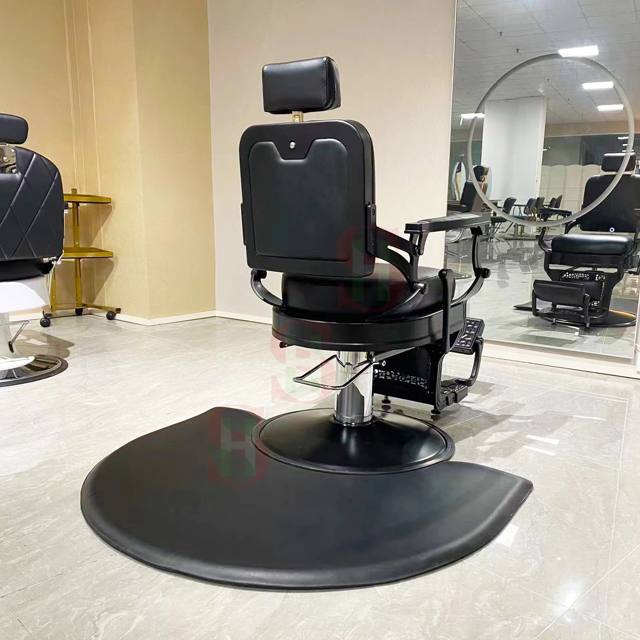 PU Hair Salon Rubber Mats Salon Station Hair Stylist square Chair t Barber Shop Chair Anti Fatigue Floor Mat