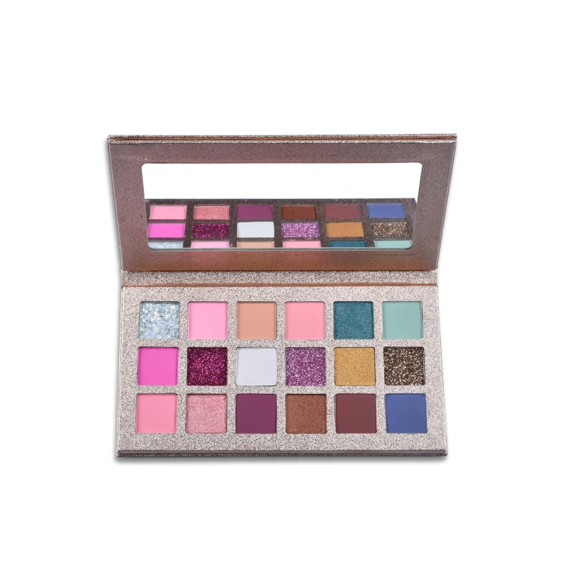 18 Colors Long Lasting Rich Pigment Rich Pigment No Logo Eyeshadow Palette Private Label