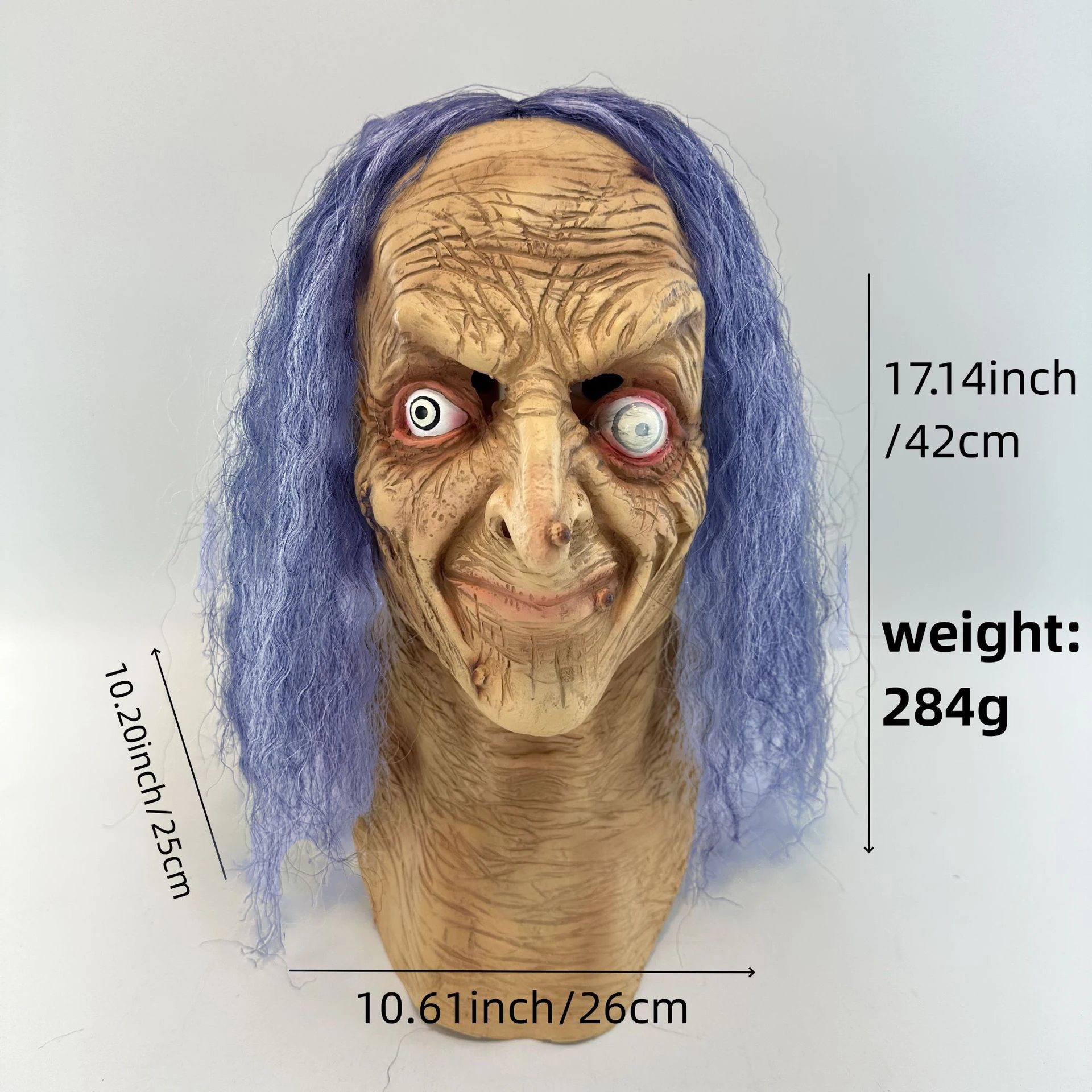 Halloween scary witch mask scary latex headgear dance bar party props led mask