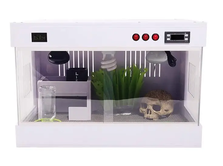 pvc terrarium reptile box reptile pet feeding box turtle lizard terrapin pet thermostat insulation box U-type panorama