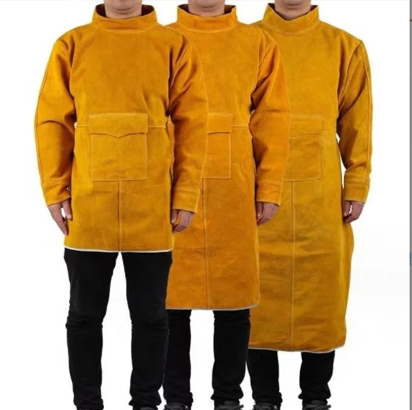 Electric welder cowhide wear heat insulation heat resistance protective clothing reverse welder apron argon arc welding overalls