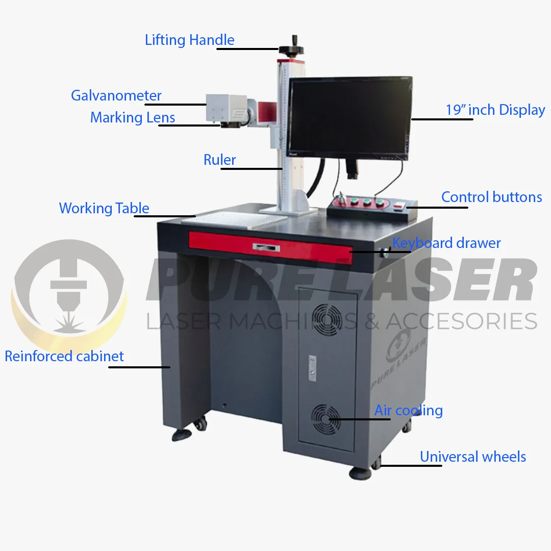 20W 30w 50W 100w 150W Complete In Specifications  Desktop Design  Fiber Laser Marking Machine