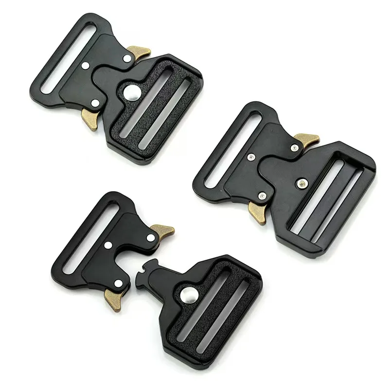 Heavy Duty 40mm Metal zinc alloy Dual Adjustable snake shackle Tactical webbing Belt quick release Buckle for pet Dog Collar