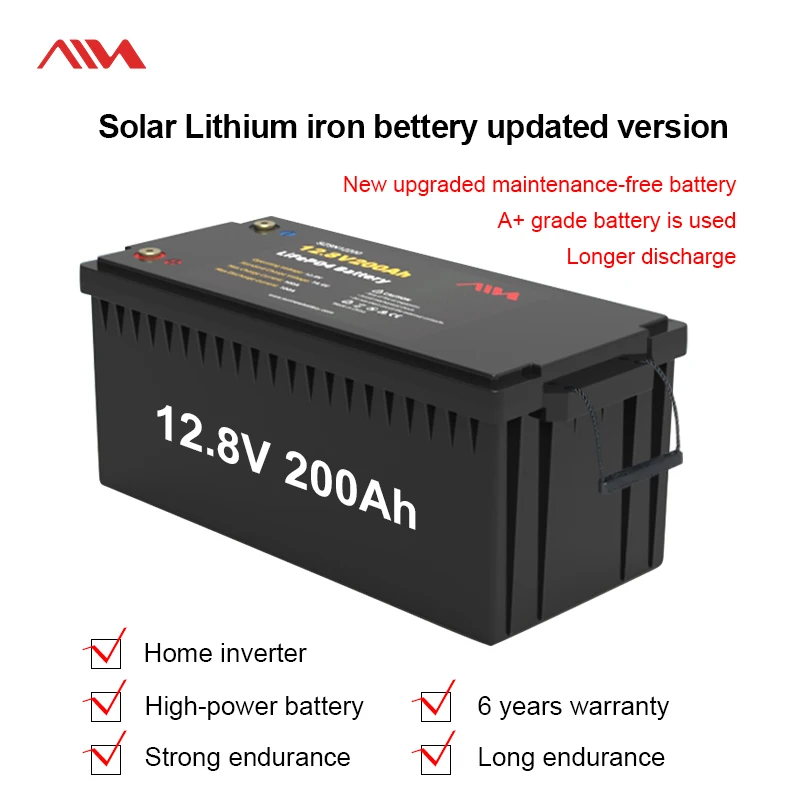 Литиевая солнечная батарея 12 В Lifepo4 100Ah 200A литий-ионная ячейка для PV/домашней системы хранения энергии