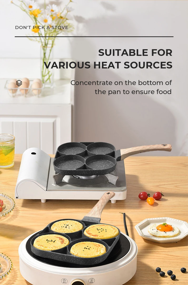 Luxury high quality home kitchenware factory custom non-stick pan die-cast mini pan breakfast pan
