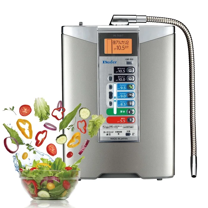 Taiwan Buder Top Japanese Activated Carbon Countertop Water Ionizer Electric Powered with Faucet Installation for Household Use
