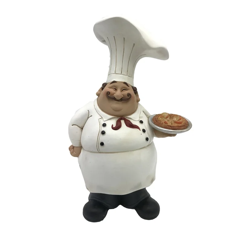 Factory price home decoration garden resin craft celebrity chef figure model statue food shop tabletop decor