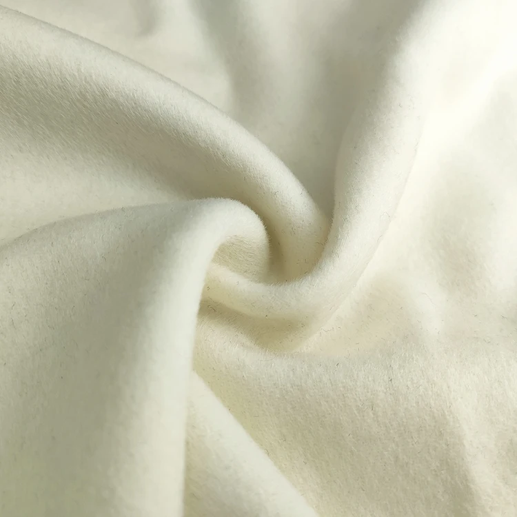 Free samples high grade custom white 100% wool fabric double side small MOQ 760 gsm
