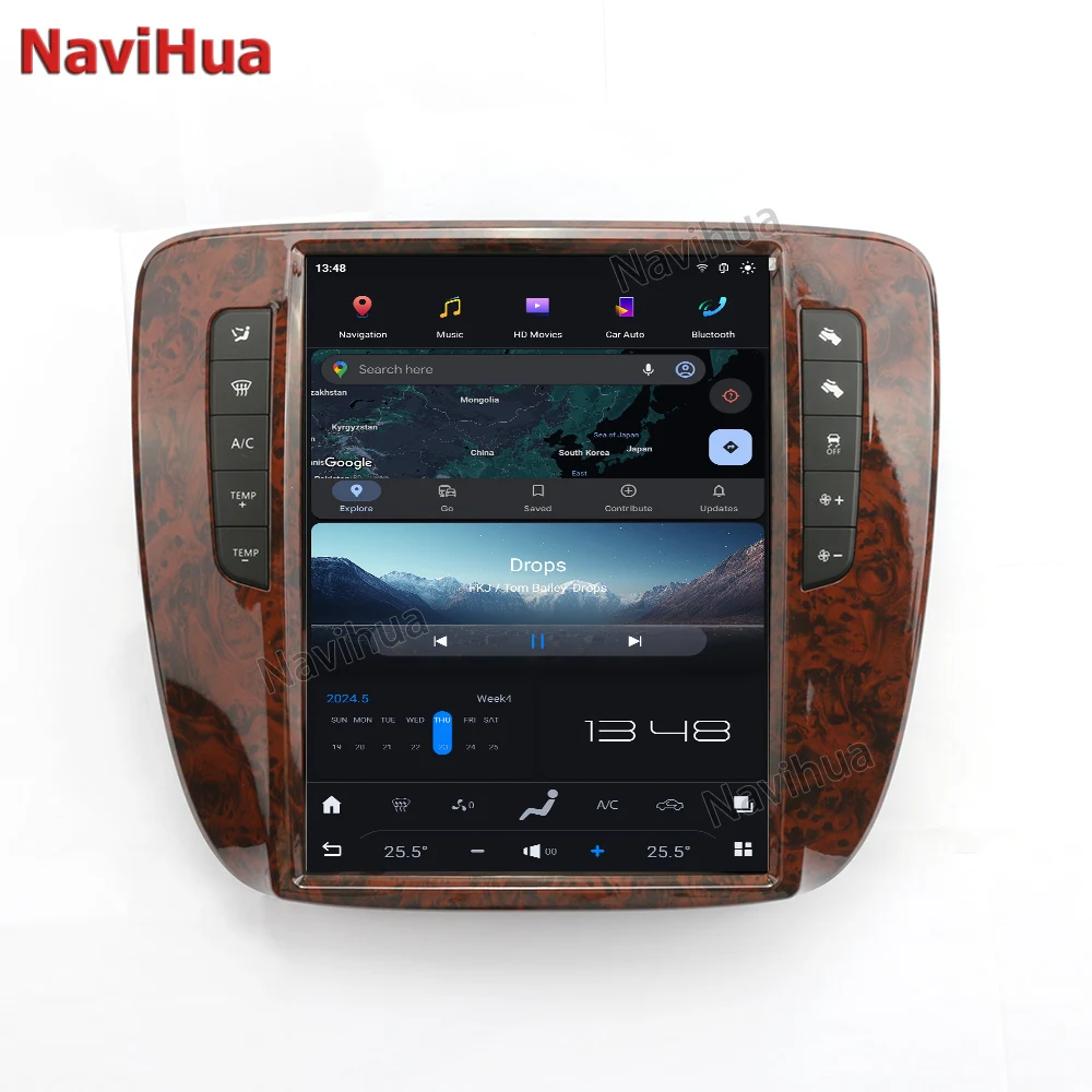 Navihua 12.1inch Touch Screen Android 13 Car Radio GPS Navigation Multimedia For Chevrolet Suburban Tahoe GMC Yukon 2007-2013