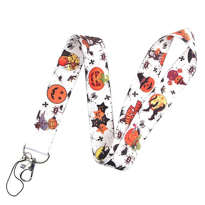 Wholesale Christmas Halloween Ghost Pumpkin Head Children Trick or Treat Lanyard Mobile Phone Lanyard Keychain Lanyard