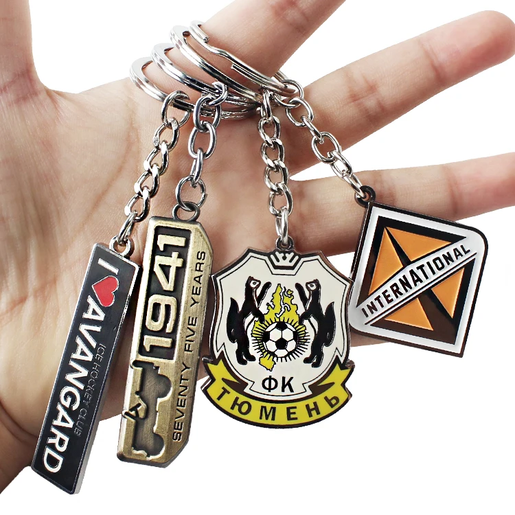 Factory No Moq Custom Logo 2D 3D Letter Souvenir Hard Soft Enamel Key Chains Iron Keyring Metal Keychains