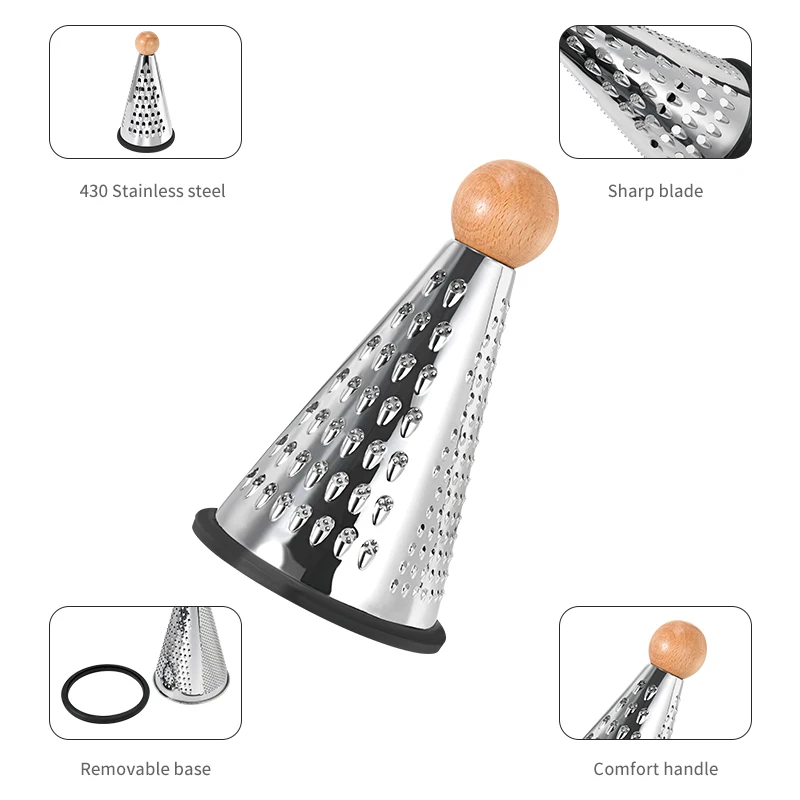 Conical Grater Stainless Steel Manual Grater Potato Carrot Cheese Lemon Grater