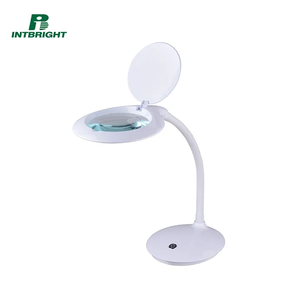 4-inch 7W 3D/5D Illuminated Tabletop Beauty Salon Nail Led Desk Lamp for Lash Table Magnifying Lens Glass