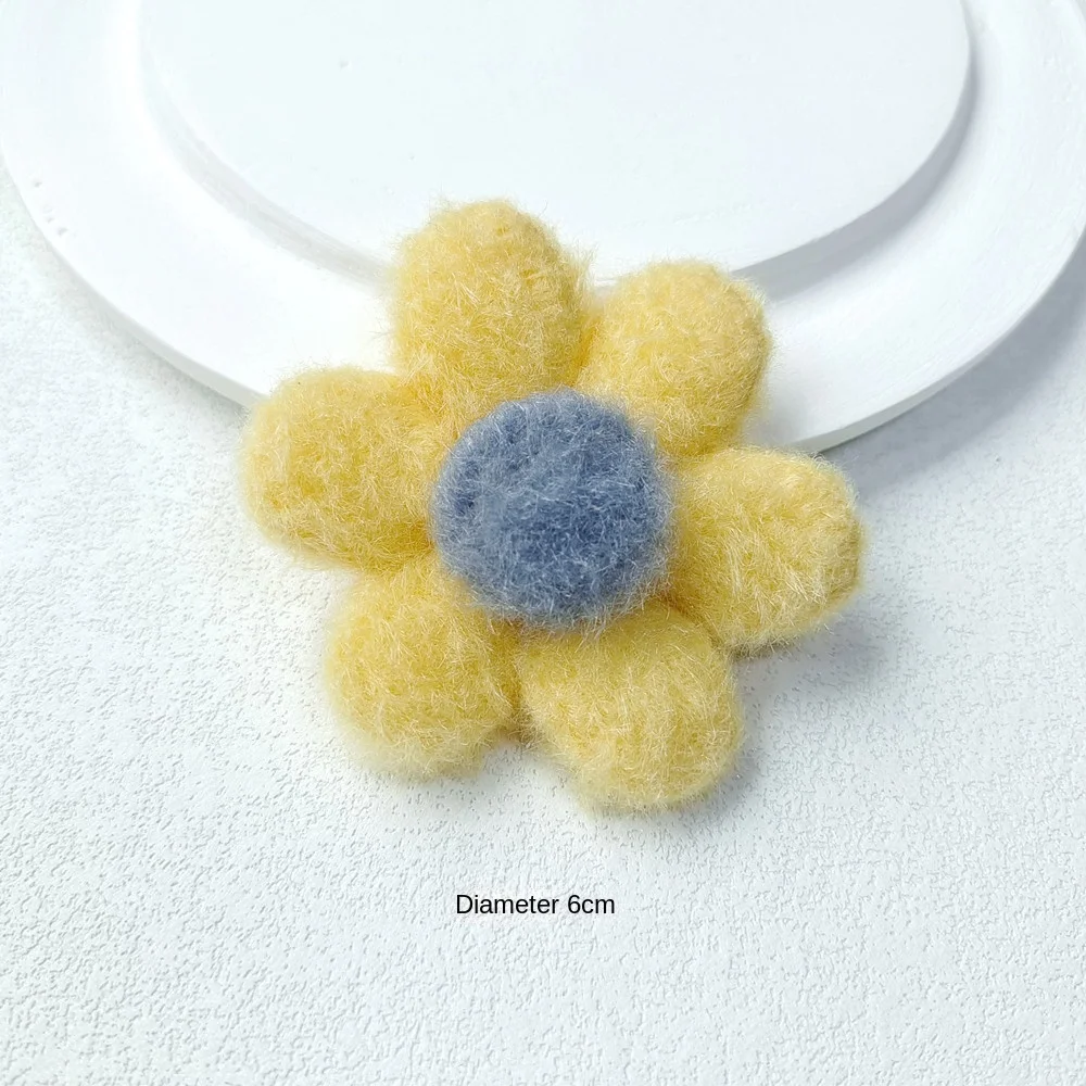 Korea Wool Felt Sunflower Handmade Diy Hat Shoe Accessories Daisy Flower Brooch Hair Poke Accessories