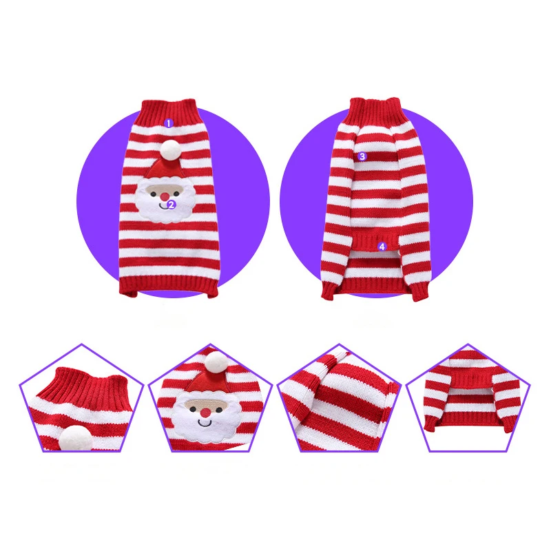 Cheap Wholesale Pet Clothes Knit Turtleneck Christmas Sweater Warm Cat Dog Apparel Autumn Winter Pet Sweater