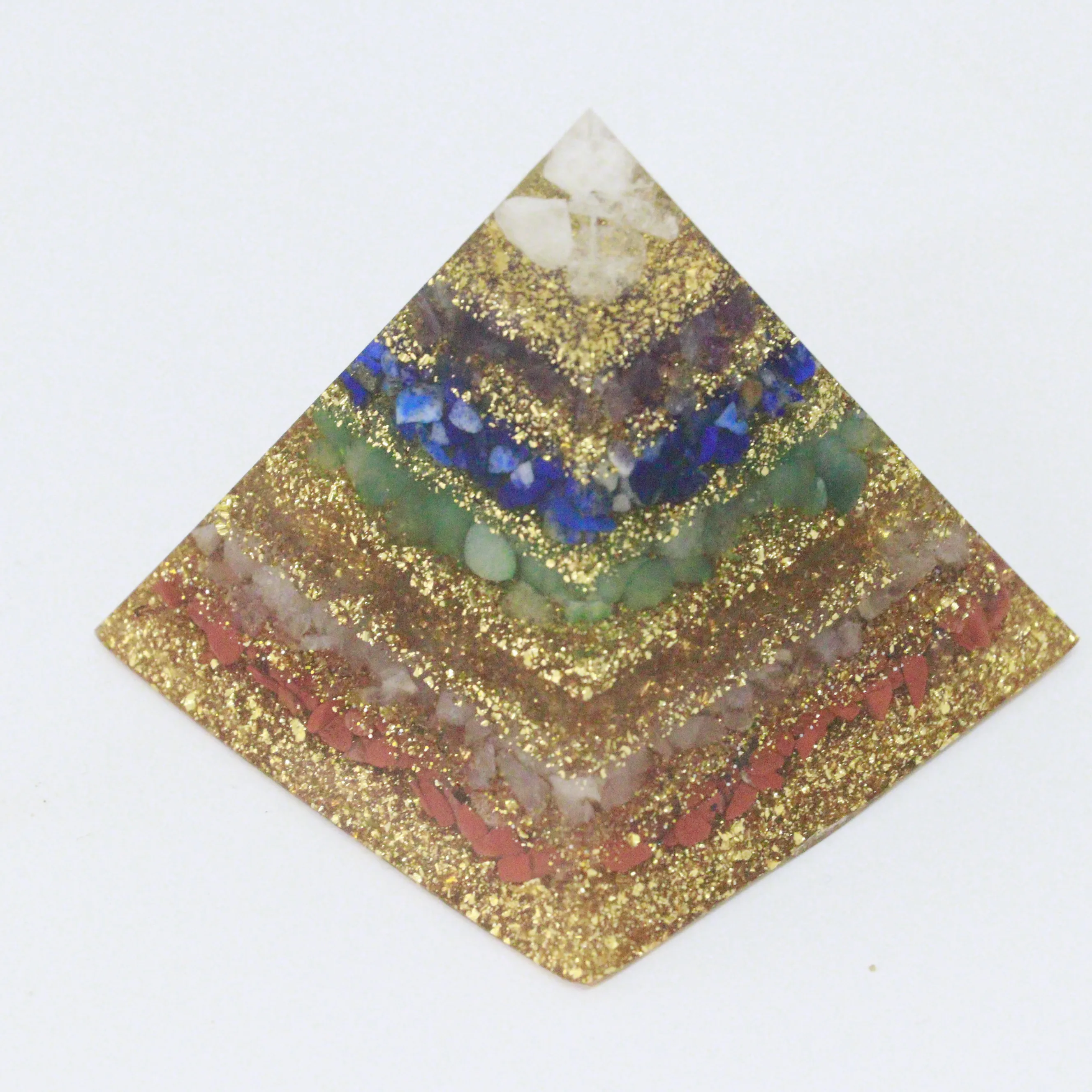 Оптовая продажа Семь камней чакр Радужный жар оргонит пирамидальная терапия Кристалл медитация башня