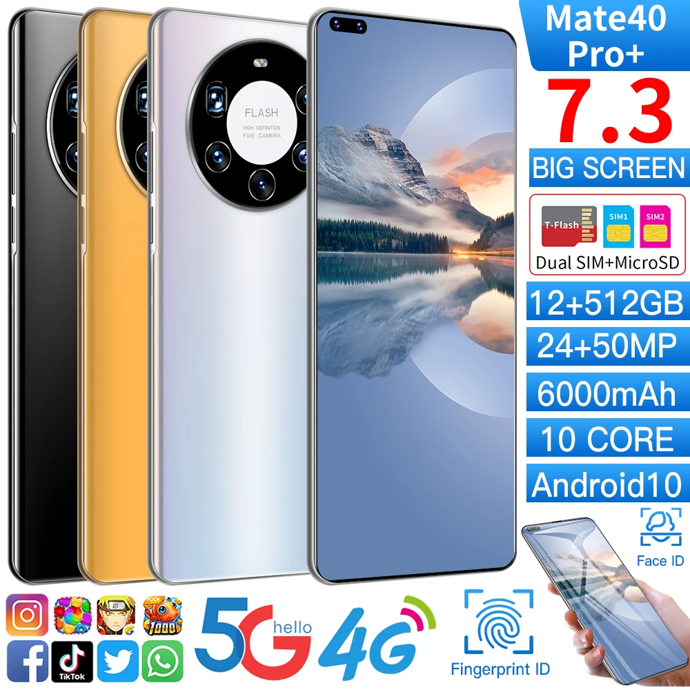  Смартфон Mate 40 Pro 12 + 512 ГБ 7 3 дюйма 6000 мА · ч Android 10