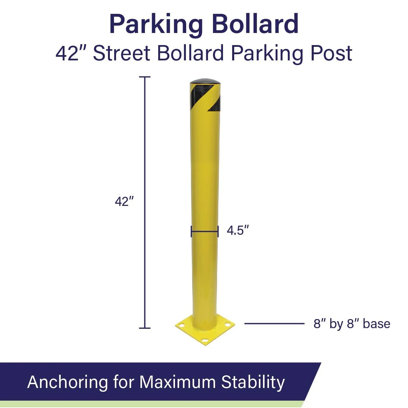 Plastic Head Steel Bollard for Traffic Safety Rubber Cap Bollard Price