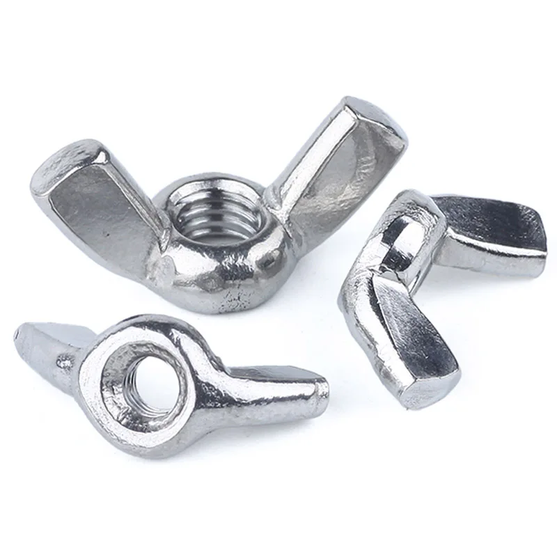 M5 M8 M10 Stainless Steel SS304 316 316L A2 A4 70 80 ANSI AISI 304 316 Din314 Din315 Wing Butterfly Wing Nut Edged Square Metric