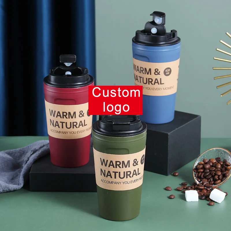 Portable 500ml Student Water Cup Reusable Summer Plastic Hand Custom Logo Coffee Cup With Cover Heat Insulation And Leakproof