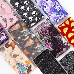 China printer black glitter pattern 145gsm lightweight 100% organic cotton digital printed quilting fabric for baby