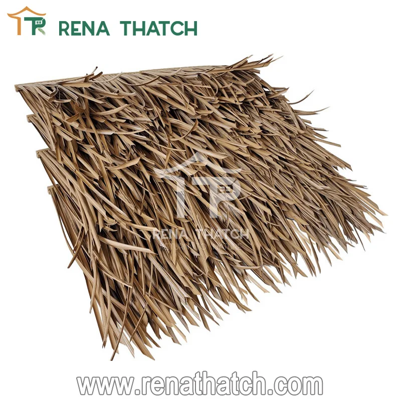 Anti-UV flame proof artificial plastic straw thatch tiles synthetic straw material for house roofs