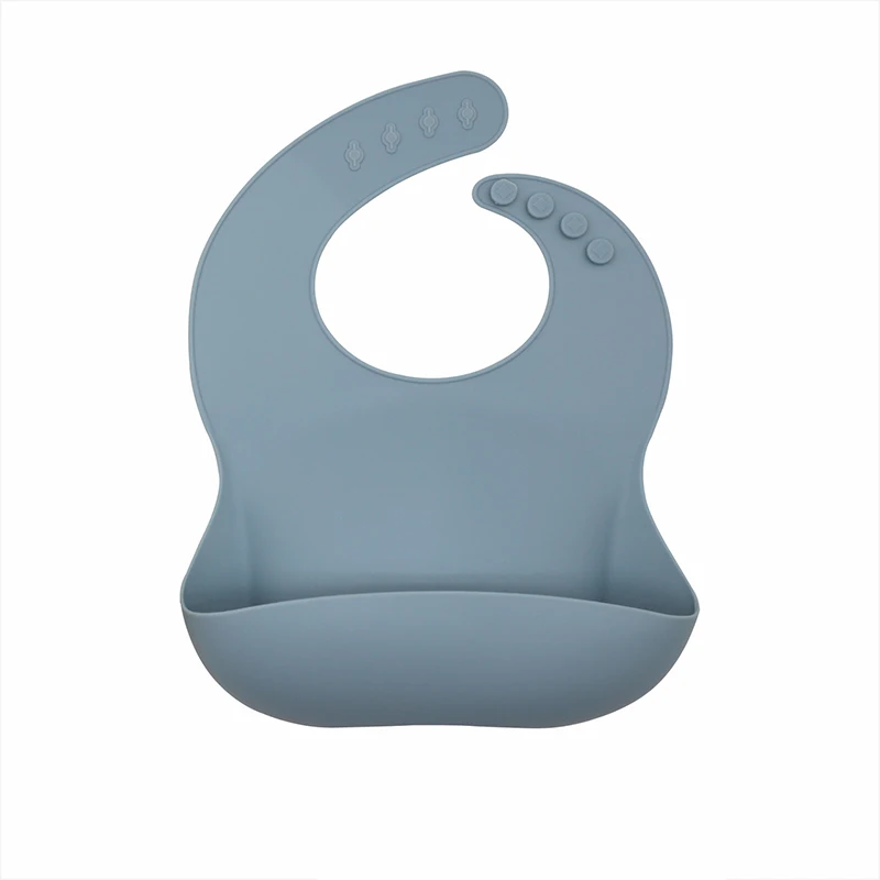 Safety Silicone Baby Bibs in edible silicone rubber with fancy custom screen printing logos and bibs in laser marking label
