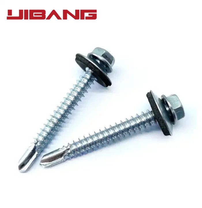 DIN7504K manufacturer Bright Zinc Plated Hex Head EPDM Washer Self drilling screw self tapping screws