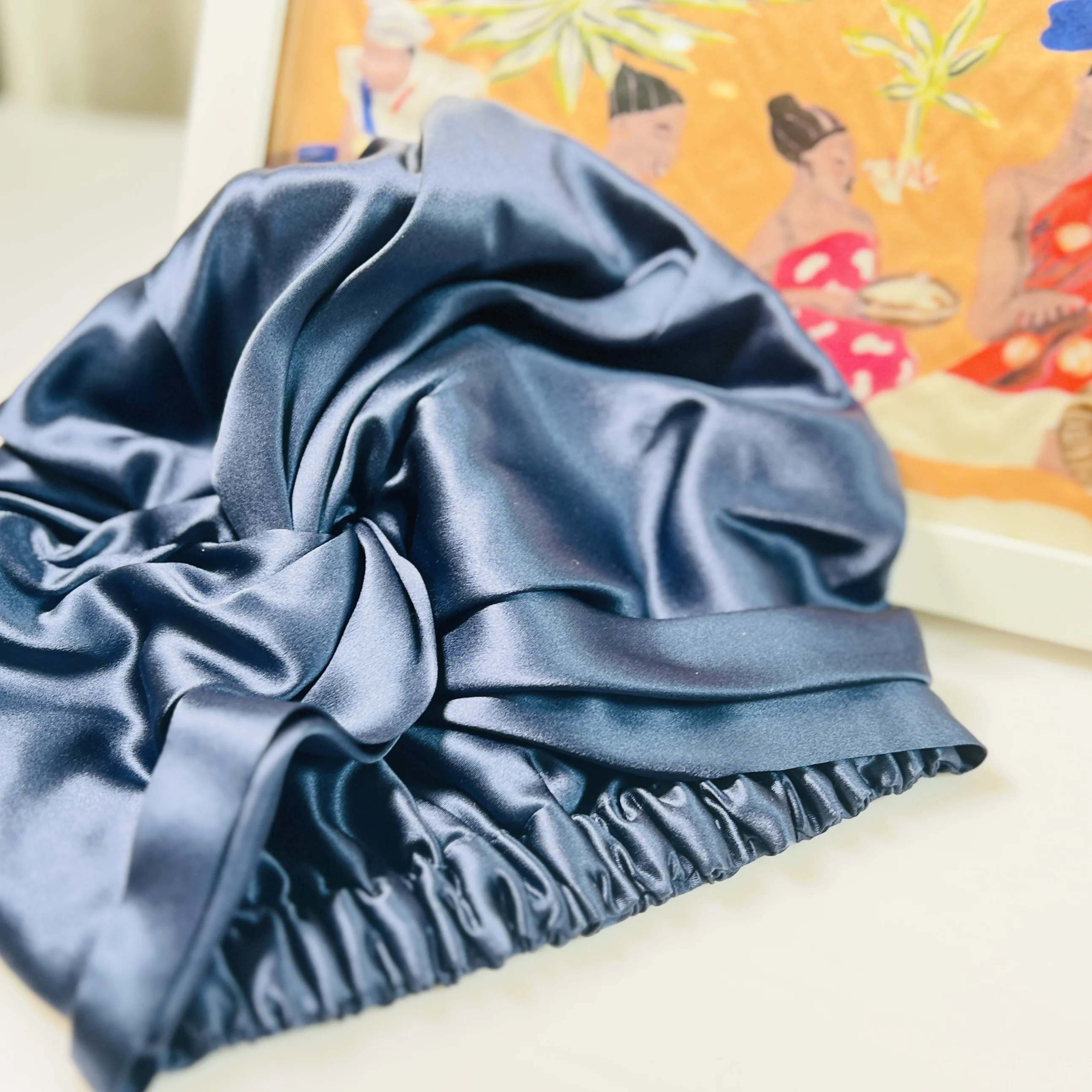 Custom 100% Pure Mulberry silk Sleep Cap Womens silk Bonnet for Sleeping & Hair Care Night Hair Wrap Elastic