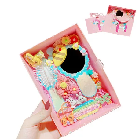 
Kids hair accessories 20pcs/set princess crown headdress mirror comb set baby hair clips girl hairpin 