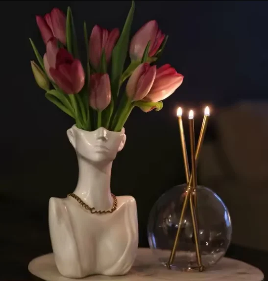 C&H Never Ending Candle Clear Globe Glass Jar with Gold Rods Set